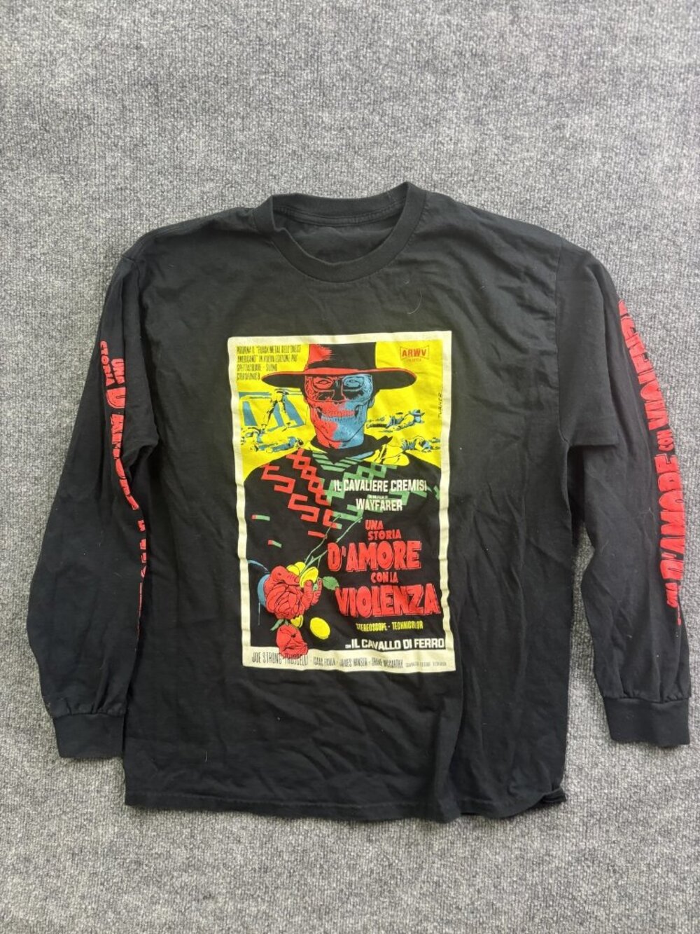 Wayfarer D'amore Con La Violenza Shirt Mens M Long Sleeve Horror Skull‎ Graphic